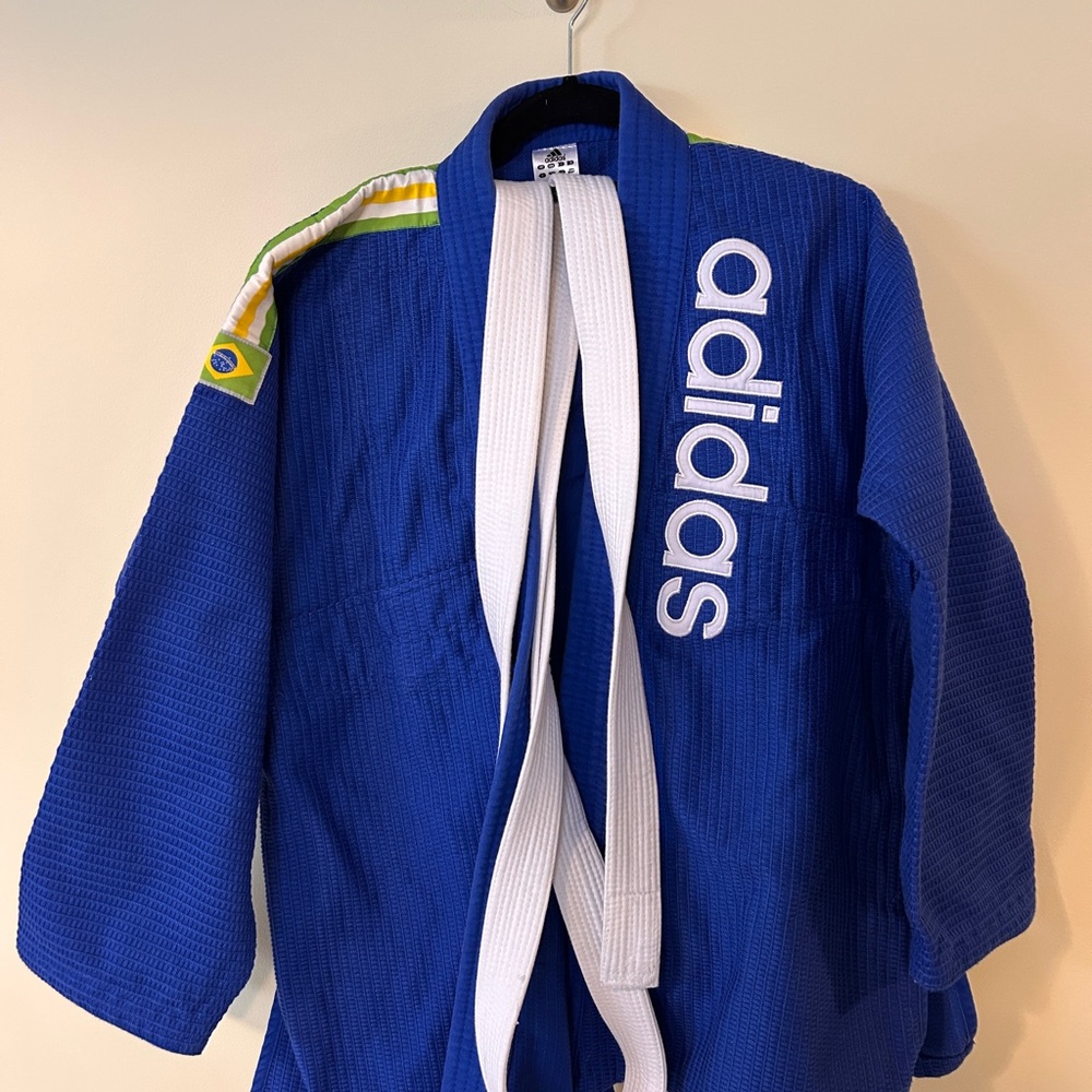 Adidas Royal Blue Brazilian Jui Juitso Uniform w/ Pants & White Belt